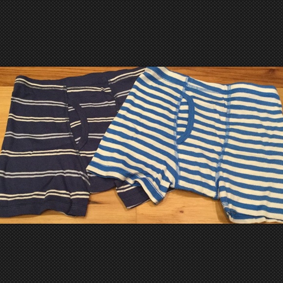 Gap Kids Boy Set Of 4 X-Small 4-5 Boxer Brief Blue White Striped Underwear Nwt